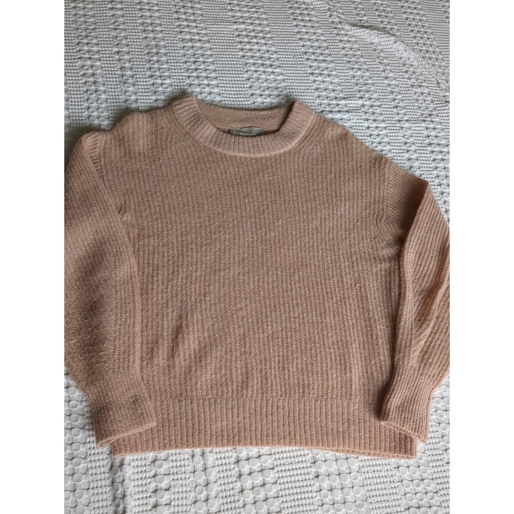 Everlane Oversized‎ Alpaca Crew Sweater Sz XS Peach Orange
